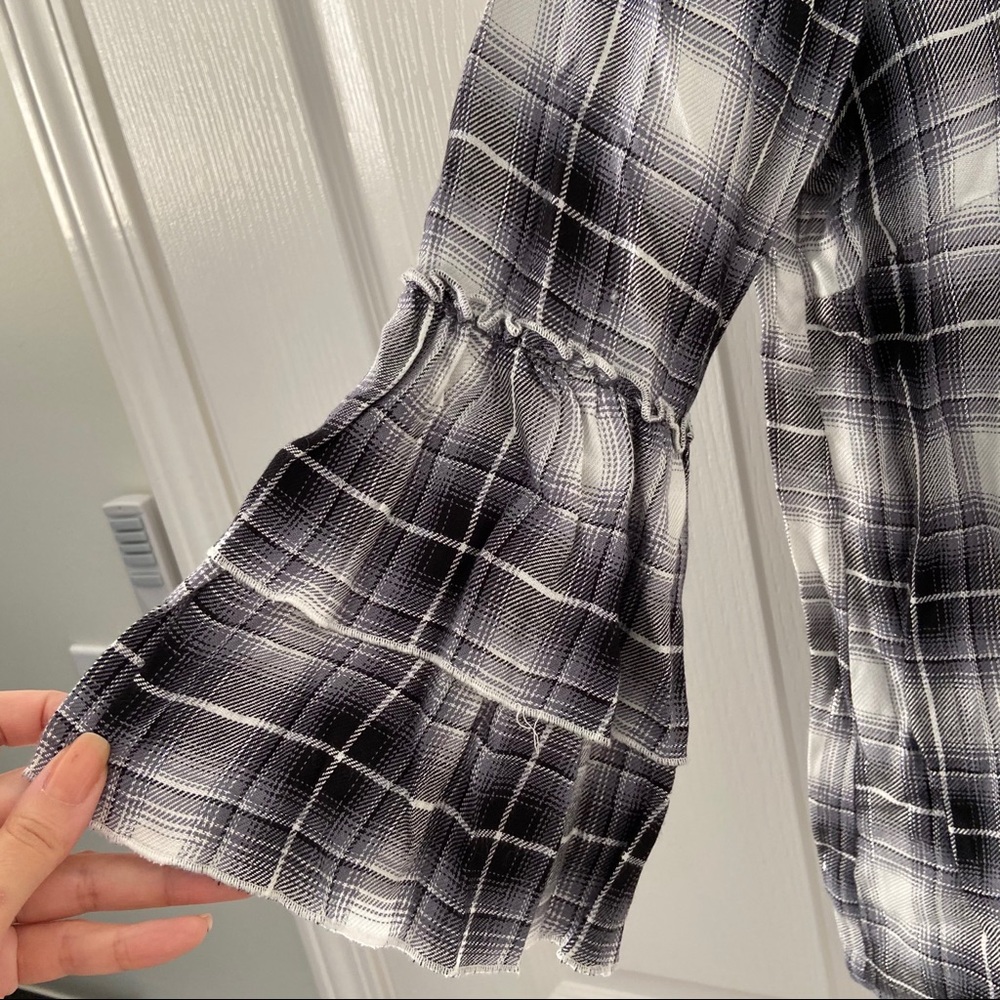 Plaid Ruffle Blouse - Picture 3 of 5